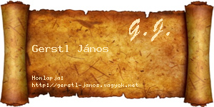 Gerstl János névjegykártya
